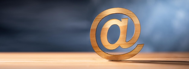 Wooden email symbol