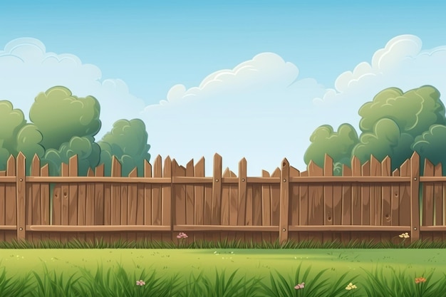 Photo wooden fence backgrounds outdoors cartoon