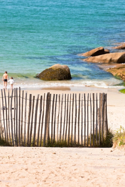 Wooden fence at Northern beach in France