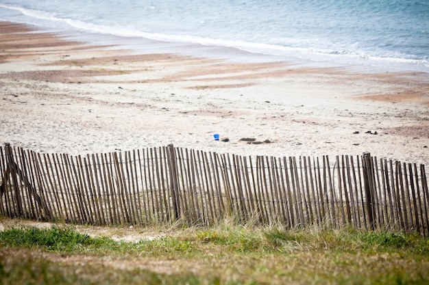 Wooden fence at Northern beach in France