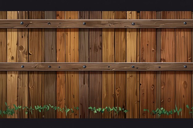 Photo a wooden fence with realistic texture