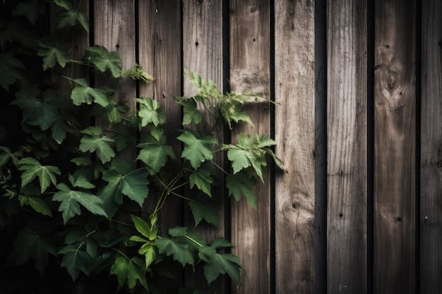 Photo a wooden fence with a vine growing on it