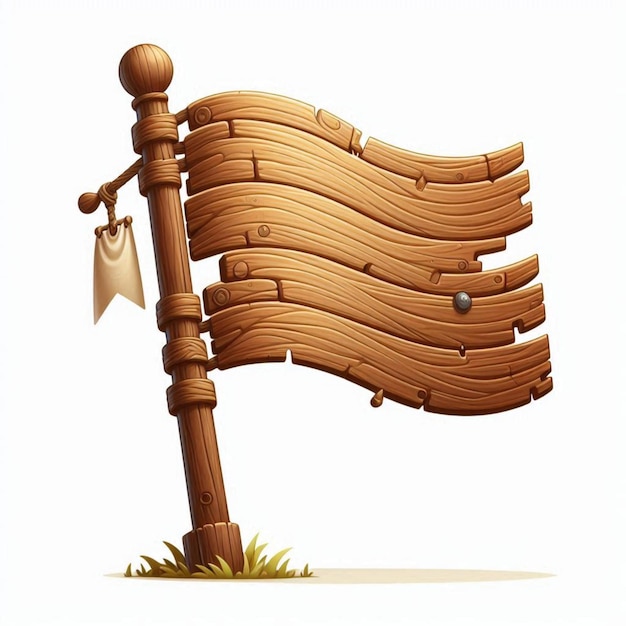 Photo a wooden flag cartoon art