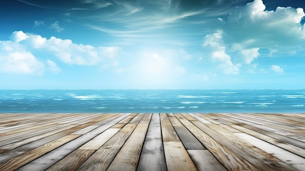 Wooden floor on a beach wallpapers