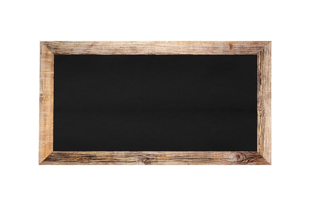 Wooden frame of the blackboard isolated on white background and have copy space.