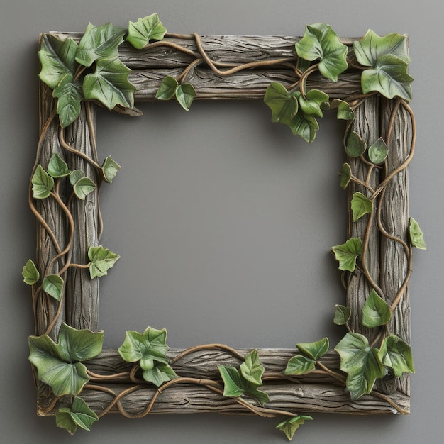 A wooden frame enveloped in winding vines bringing a natural and organic essence to your space