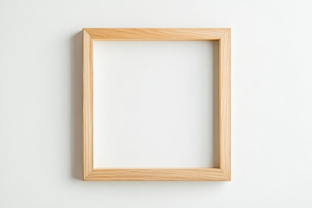 a wooden frame is hanging on a wall