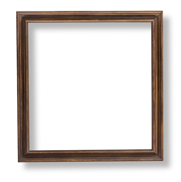 Wooden frame isolated on white 