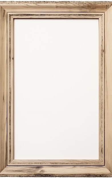 Wooden frame for picture on white background