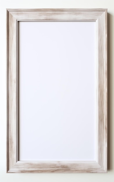 Wooden frame for picture on white background