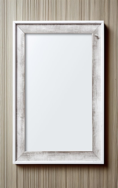 Wooden frame for picture on white background