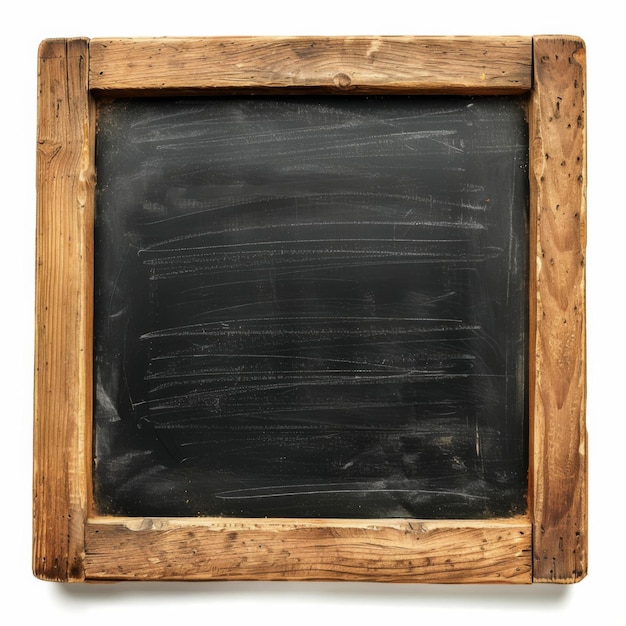 a wooden frame with a black chalkboard that says  the word  on it