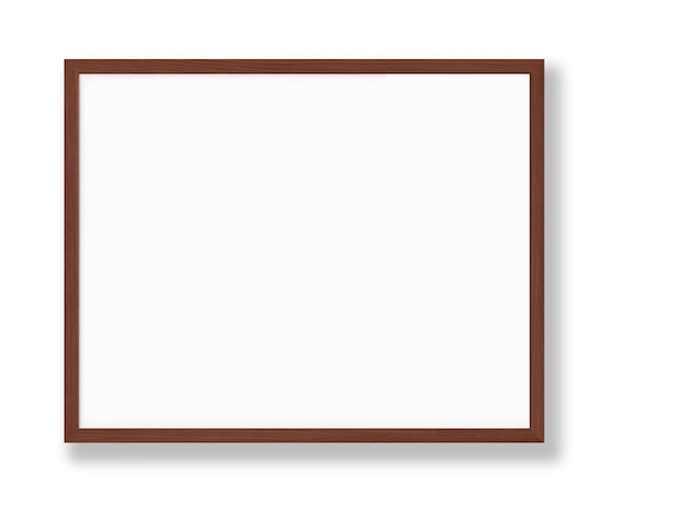 Wooden frame with a brown border.