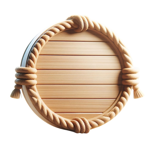 a wooden frame with a rope around it that says  a wooden circle