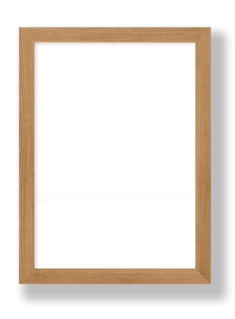 A wooden frame with a white background and a white frame with a light brown border.