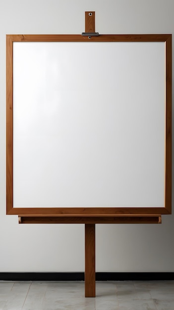 Photo a wooden frame with a white board