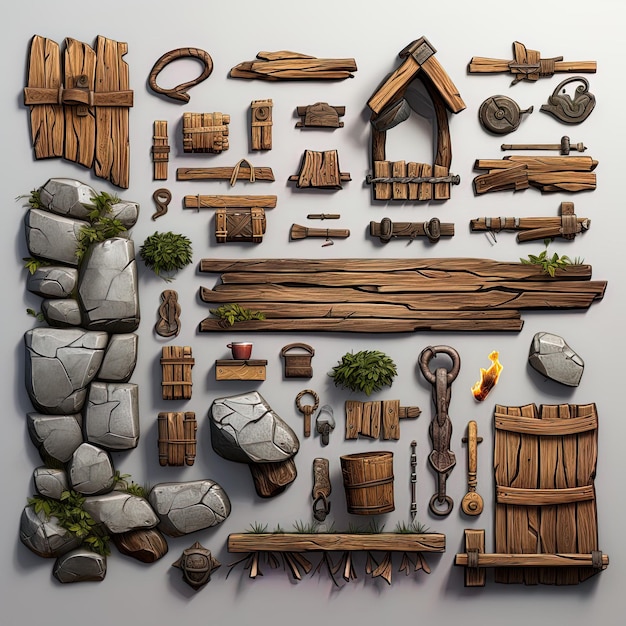 Wooden Game Assets