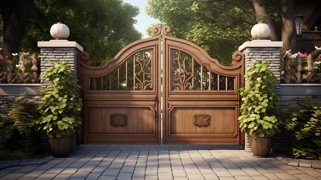 a wooden gate with a gate that says quot the gate quot