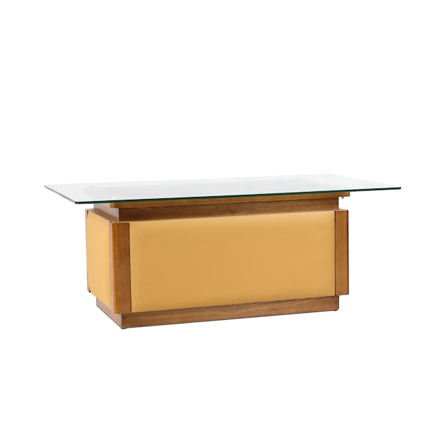 A wooden and glass table modern wooden classy brown color