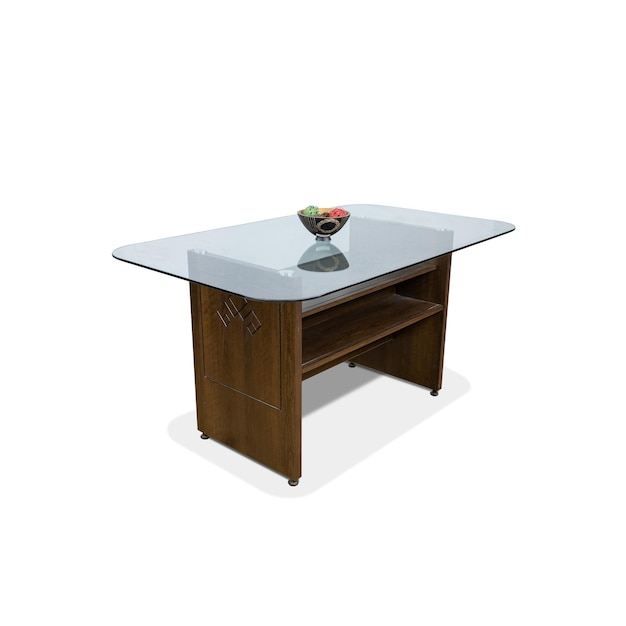 A wooden and glass table modern wooden classy brown color