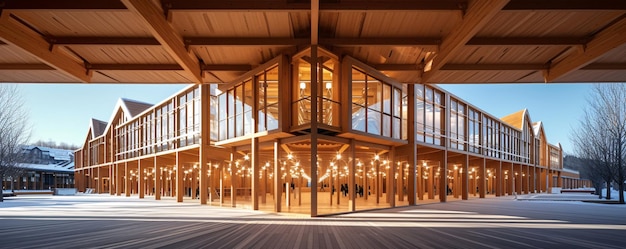 wooden hall and center architecture