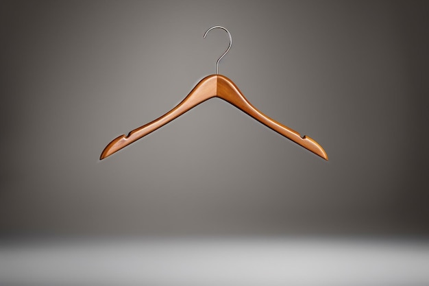 A wooden hanger on a white background