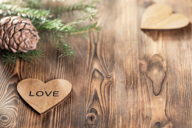 Wooden heart with the inscription 