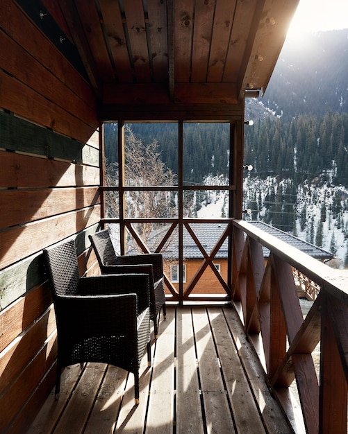 Wooden house in the mountains