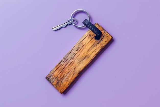 Photo a wooden key with a wooden handle and a key that says 1