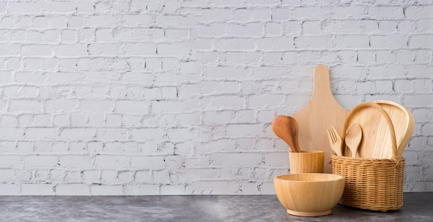 Wooden Kitchenware on table