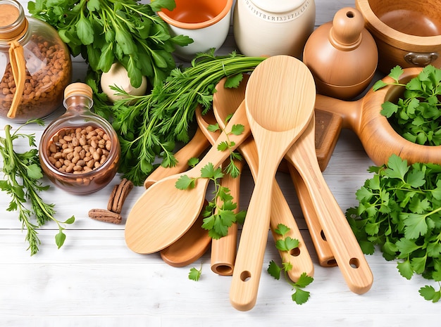 Wooden Ladle Serving Soup in Cozy Cabin Kitchen