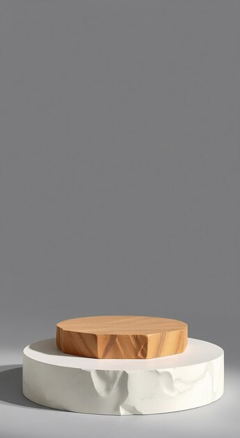 Wooden and Marble Podium for Product Display