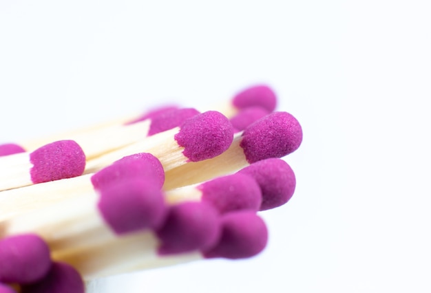 Wooden matches macro photo. Close up background.