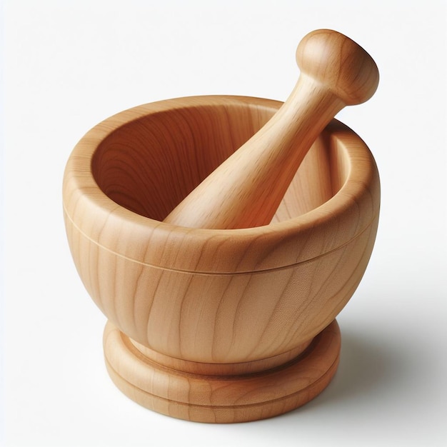 Wooden mortar and pestle