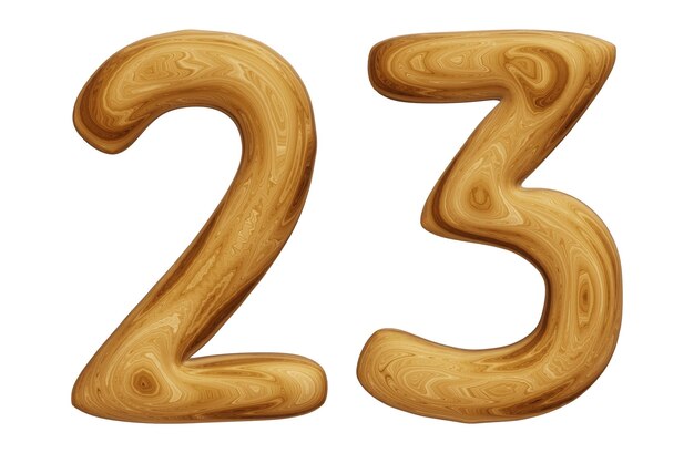 Wooden number 23 for math education and business concept