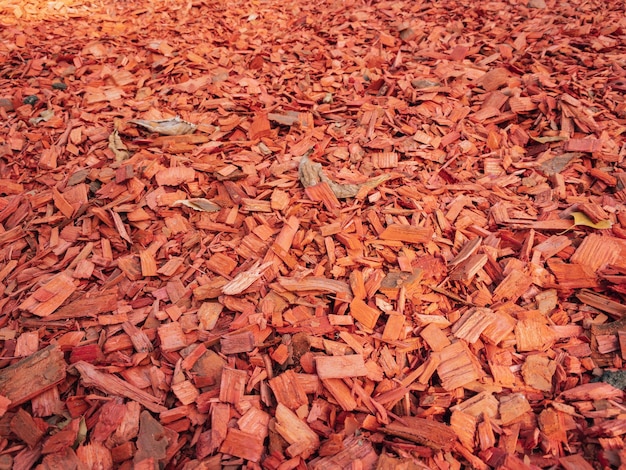 Wooden organic chips to conserve soil moisture moderate soil temperature and suppress weed growth