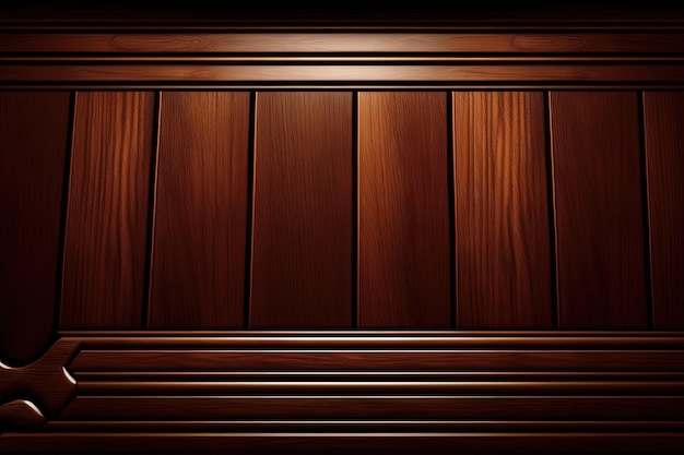 A wooden paneled wall with a metal handle generative AI