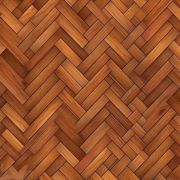 A wooden parquet floor with a pattern of a diamond pattern.