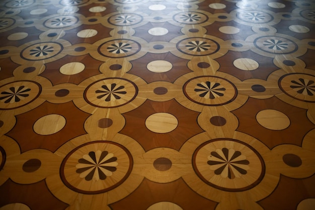 Wooden parquet with a beautiful pattern