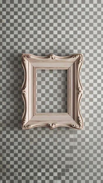 wooden photo frame on isolate transparency background PNG