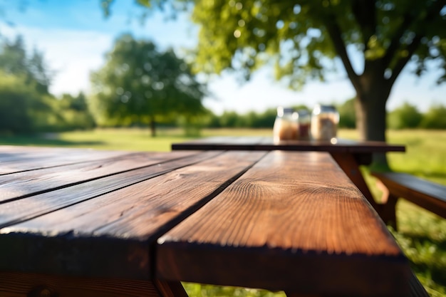 Wooden Picnic Table Set for a Summer BBQ Feast