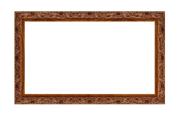 Wooden picture art frame isolaten on white