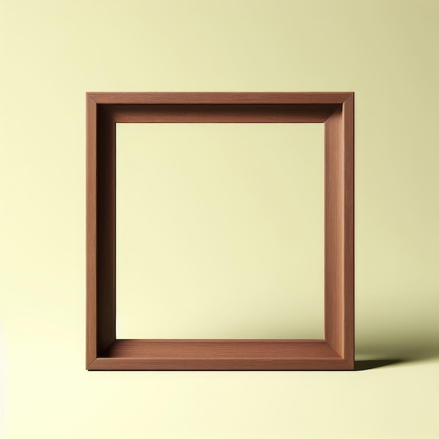 wooden picture frame isolated green