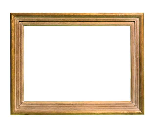 Wooden picture frame on white backround