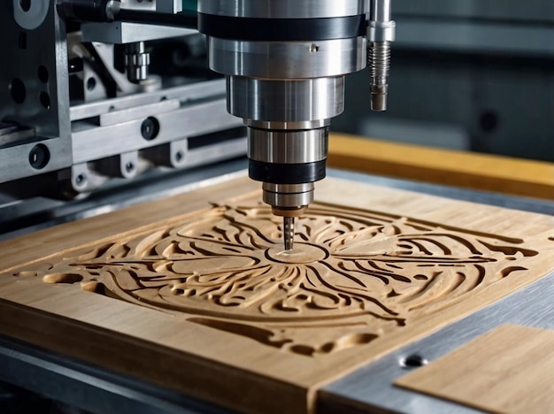 a wooden piece of wood is being made by a machine