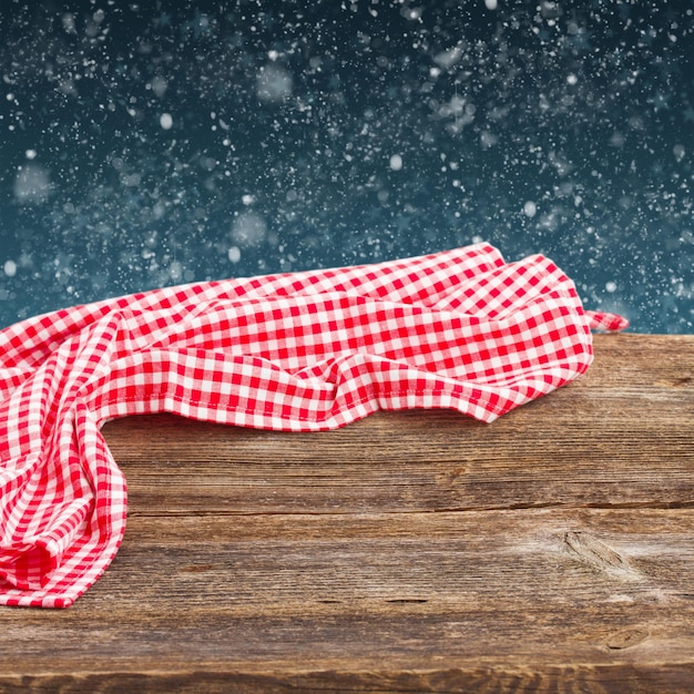 Wooden planks with red cloth