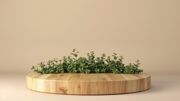 Photo a wooden planter with a planter on it and a white background