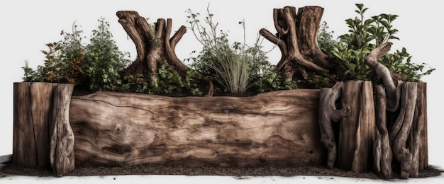 A wooden planter