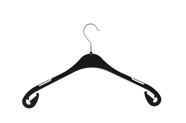 wooden and plastic hangers with a hook for clothes isolate for clipping on a white background