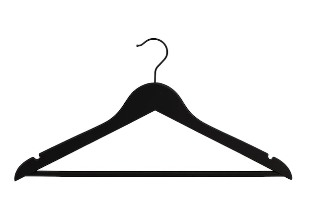 wooden and plastic hangers with a hook for clothes, isolate